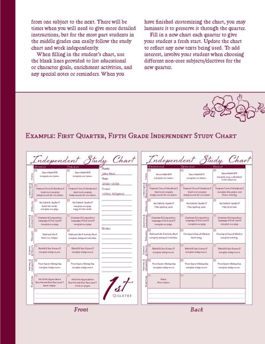 Blank Lesson Planner (36 Weeks) - Catholic Heritage Curricula