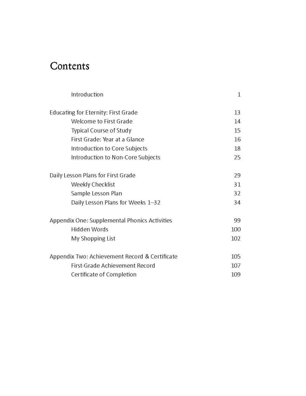 CHC Lesson Plans: First Grade - Catholic Heritage Curricula