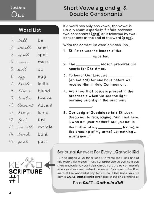 My Catholic Speller, Level C - Catholic Heritage Curricula