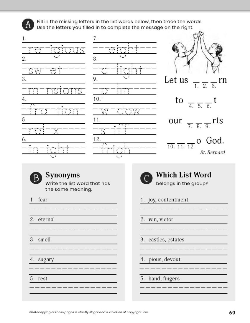 My Catholic Speller, Level D - Catholic Heritage Curricula