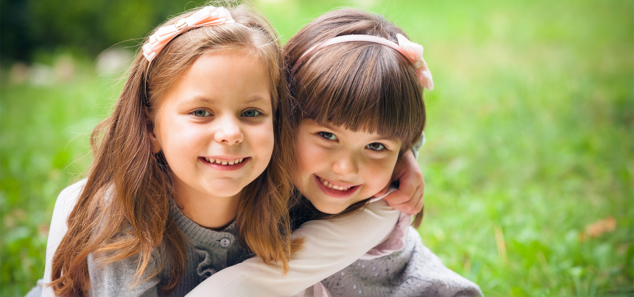 Two little girls best friends