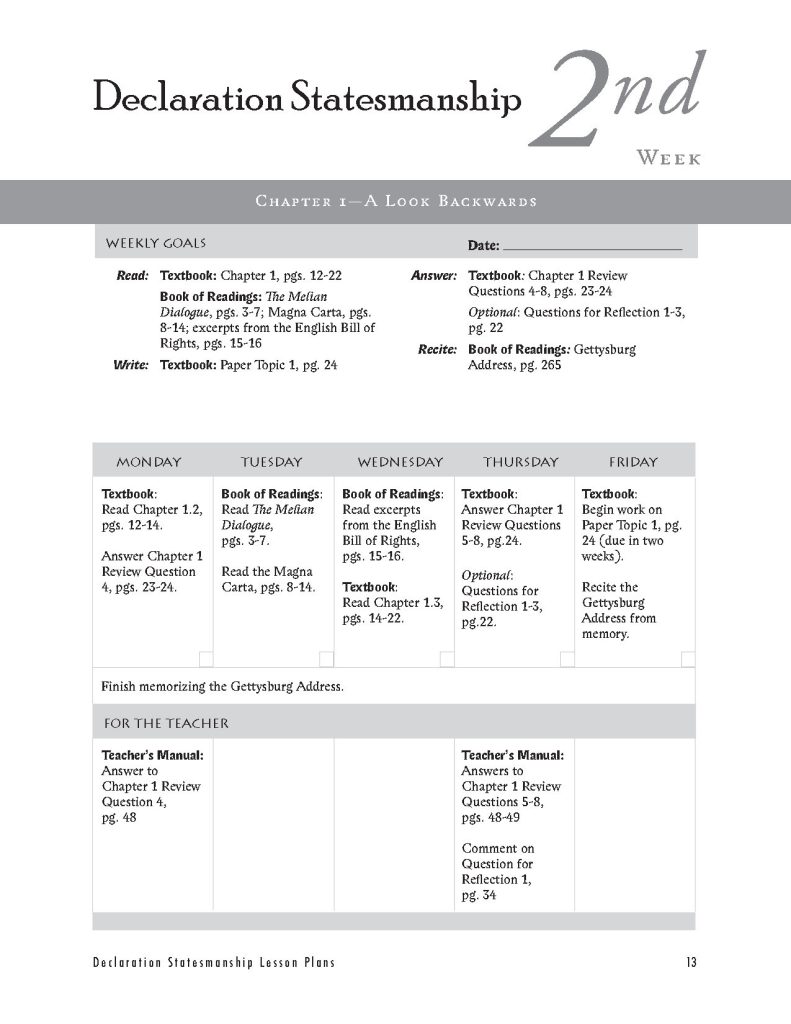Week 2 Lesson Plan