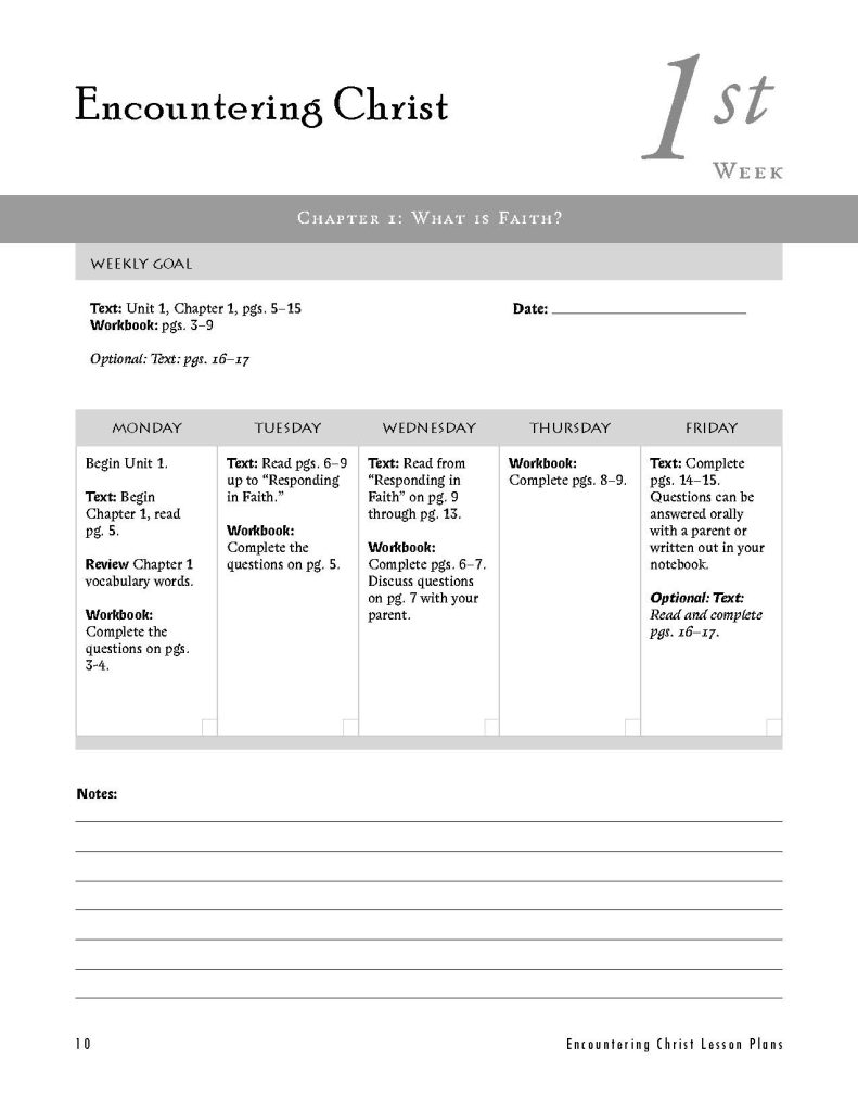 Week 1 Lesson Plan