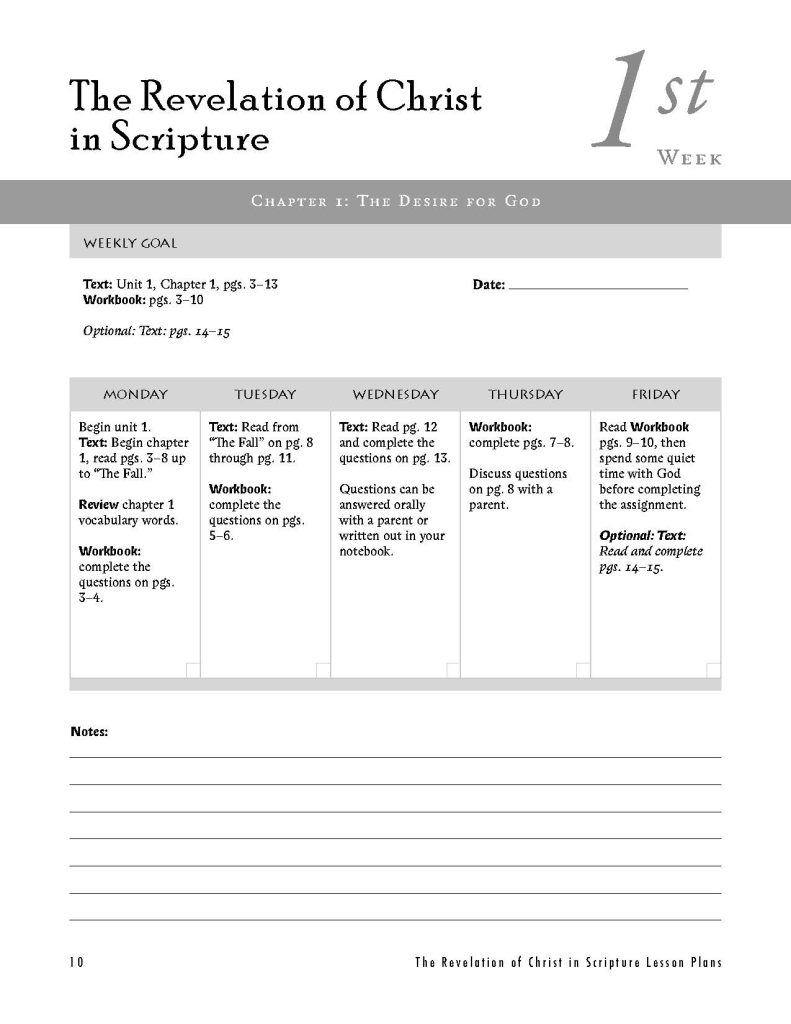 Week 1 Lesson Plan